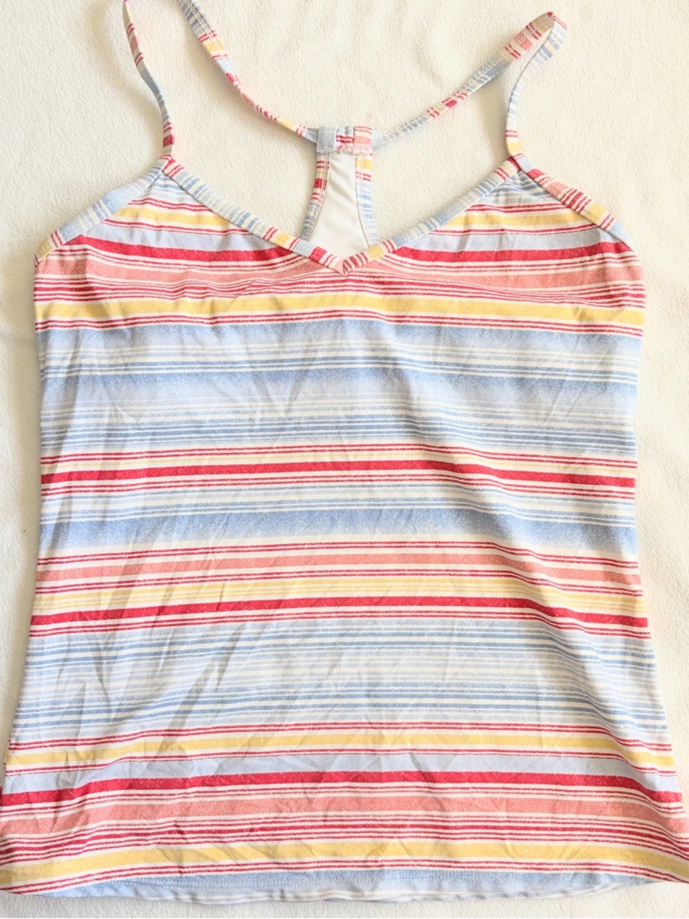 Carve Designs Striped Racerback tankini top - Red, Blue, Yellow